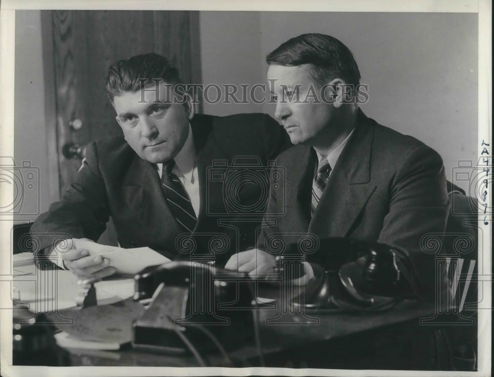 1938 Press Photo LA, Calif Edwin J Lloyd & WI Hammack of Bureau of Prisons