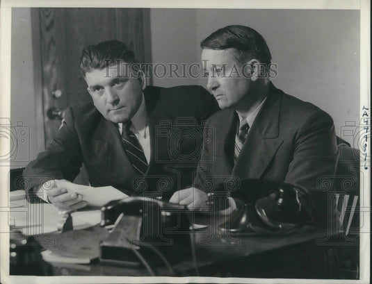 1938 Press Photo LA, Calif Edwin J Lloyd & WI Hammack of Bureau of Prisons