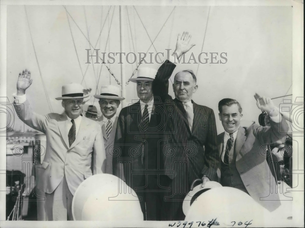 1937 Press Photo Democratic party Sam Rayburn,Harry Woodring