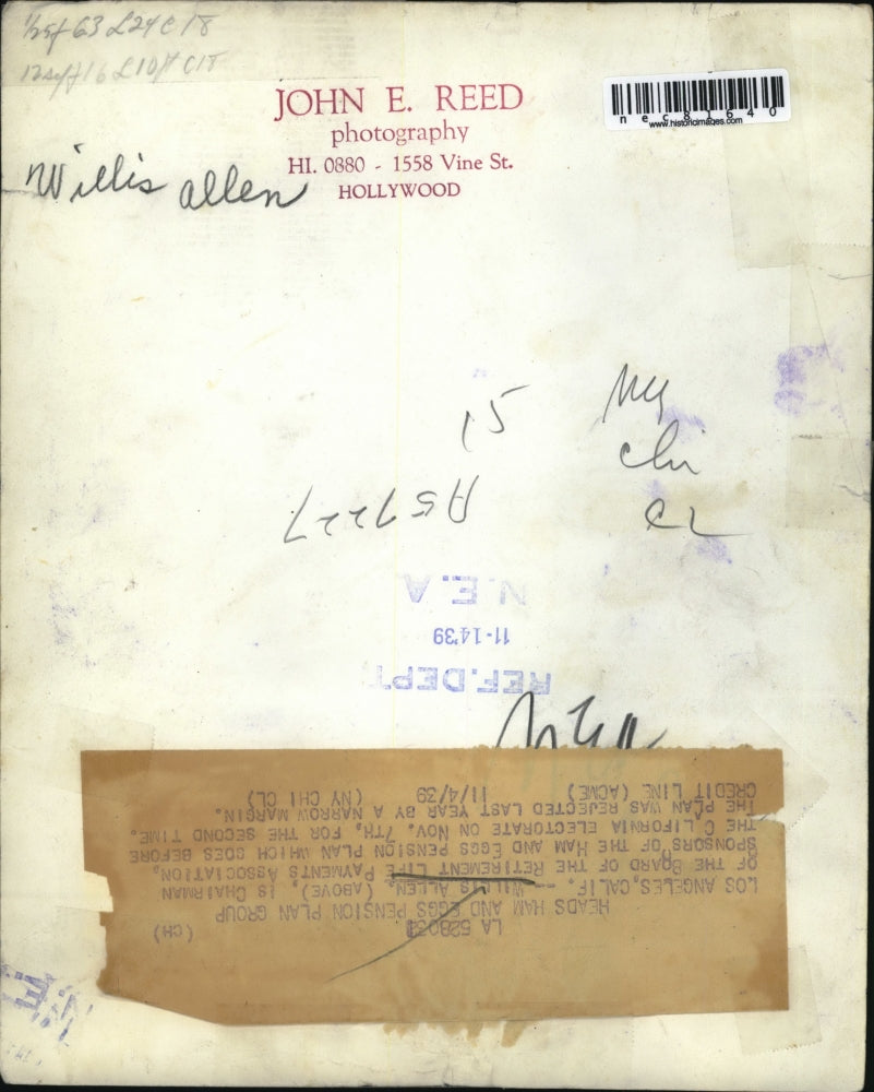 1939 Press Photo Willis Allen of Retirement Life Payments Association