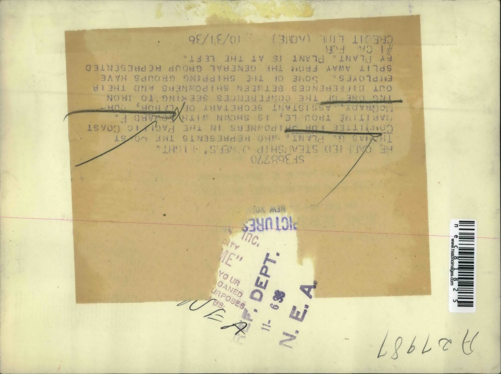 1936 Press Photo Thomas G Plant & Edward McGrady asst Sec of Labor