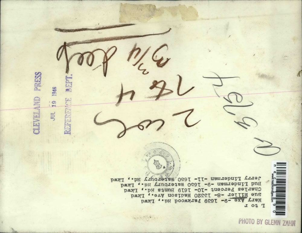 1946 Press Photo Mary Axe, Sue Miller, Chas Percent,Bud & Jerry Linderman