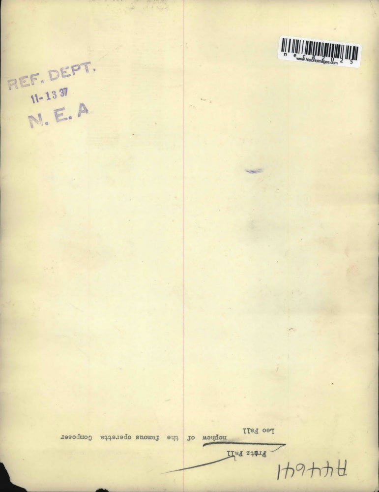 1937 Press Photo Fritz Fall nephew of the famous operetta composer Leo Fall.