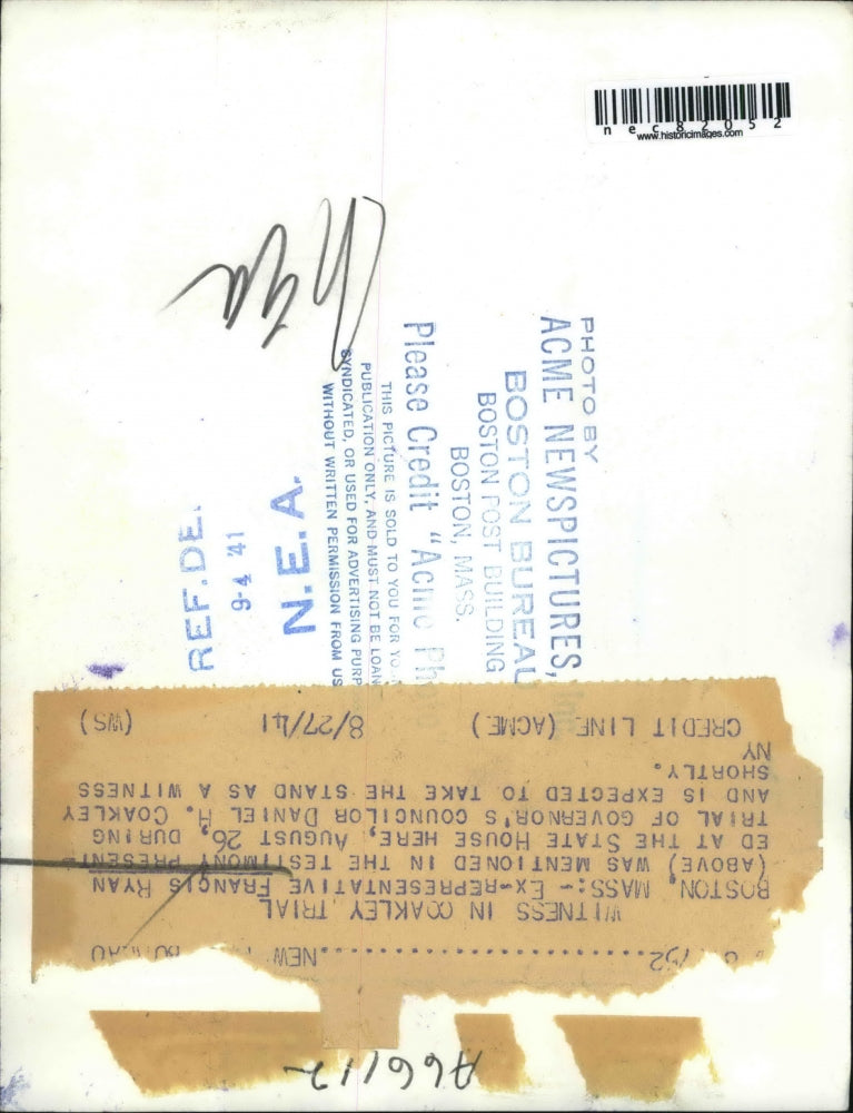 1941 Press Photo Boston Mass Ex Rep Francis Ryan at State House