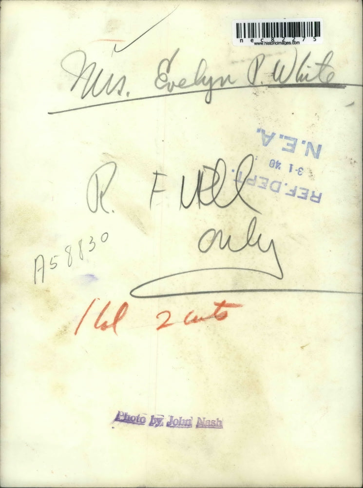 1940 Press Photo Mrs. Evelyn P. White