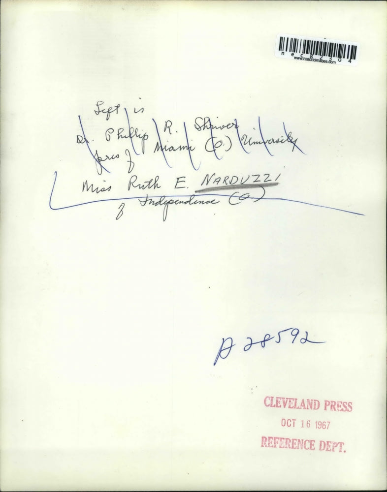 1967 Press Photo Miami University president Dr Phillip Shrinver & Ruth Narduzzi