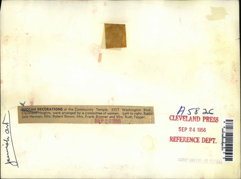 1956 Press Photo Rabbi Jack Herman, Mrs. Robert Brown, Mrs. Frank Brenner and