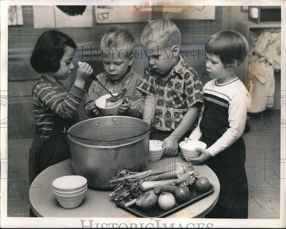 1958 Press Photo Barbara Rodriguez, David Fletcher, Billy Brockman, Wendy Johns