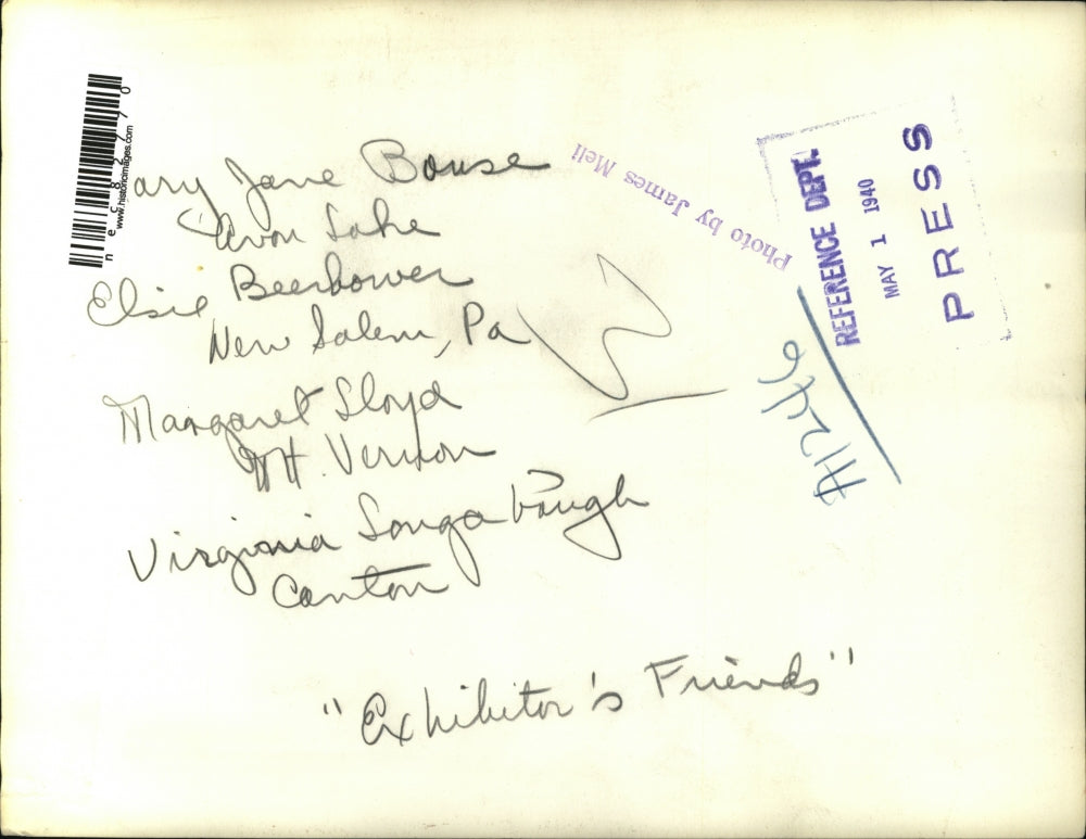 1940 Press Photo Mary Jane Bouse, Elsie Beerbower, Margaret Lloyd, V. Songabough