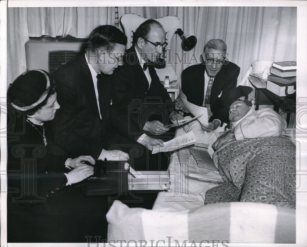 1955 Press Photo Coroner Harry Glos, Sylvia Ecker, Max Wildman, David Hayes