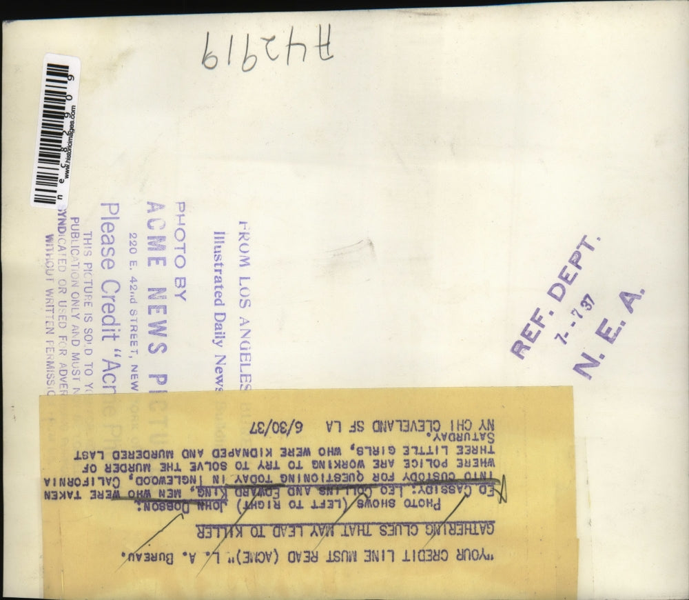 1937 Press Photo John Dobson, Ed Cassidy, Leo Collins, Edward King in lineup