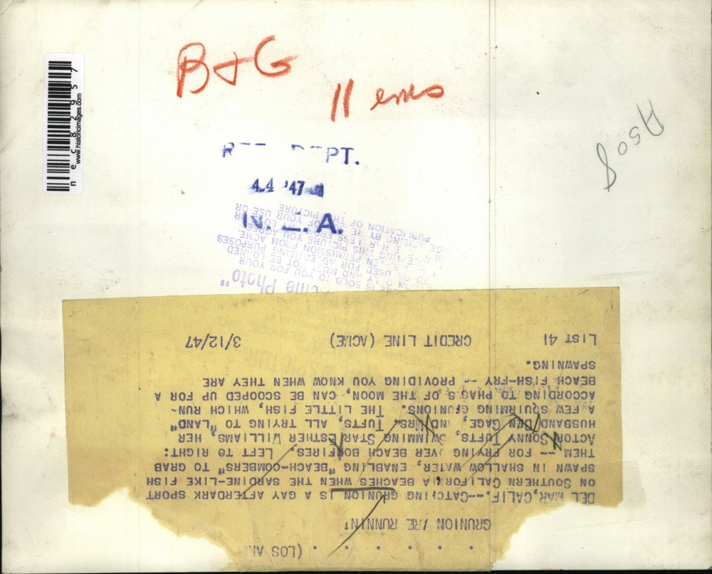 1947 Press Photo actor Sonny Tufts, swimmer Easter Williams, Ben Gage, Mrs Tufts