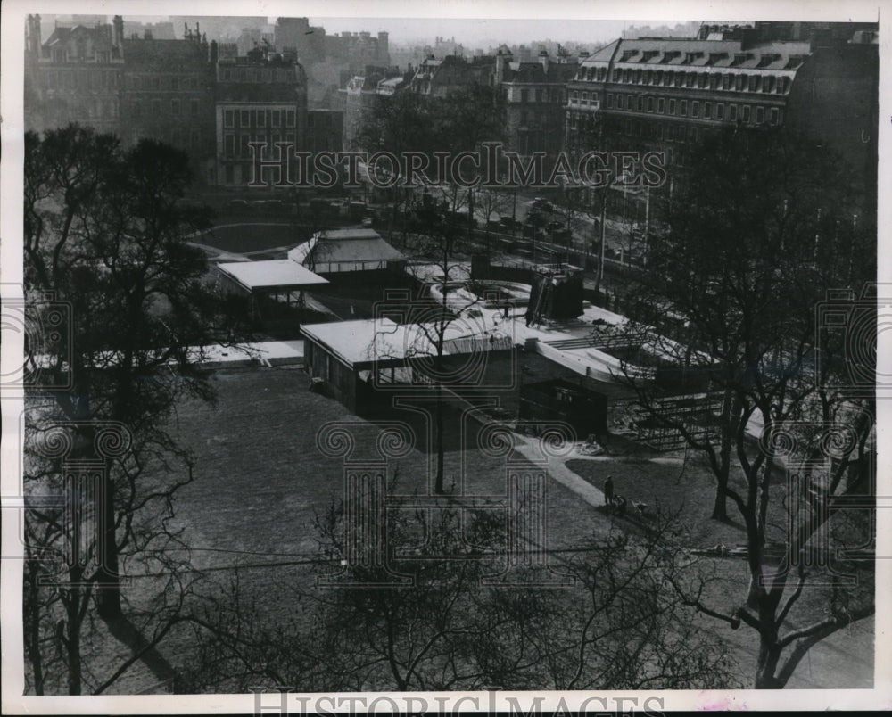 1948 Press Photo Aerial of Roosevelt Memorial in Grovenor Square