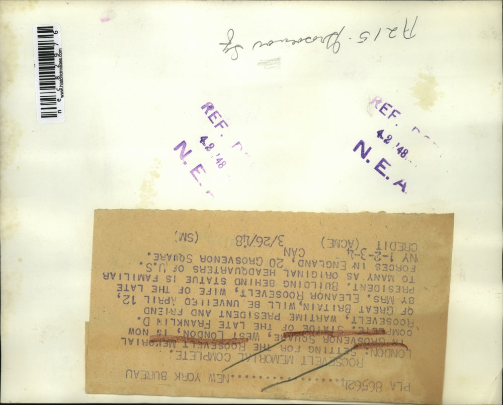 1948 Press Photo Aerial of Roosevelt Memorial in Grovenor Square