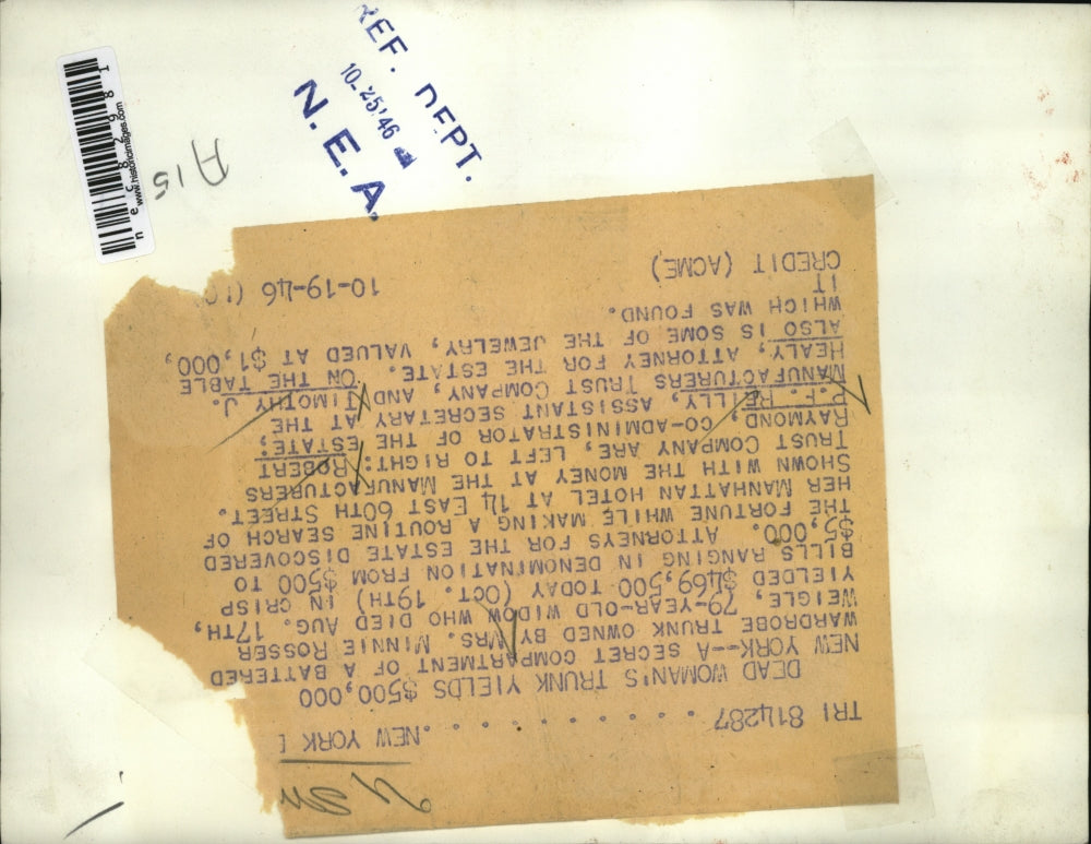 1946 Press Photo Robert Raymond, P.F. Reilly, Timothy Healy, M. Weigle Estate