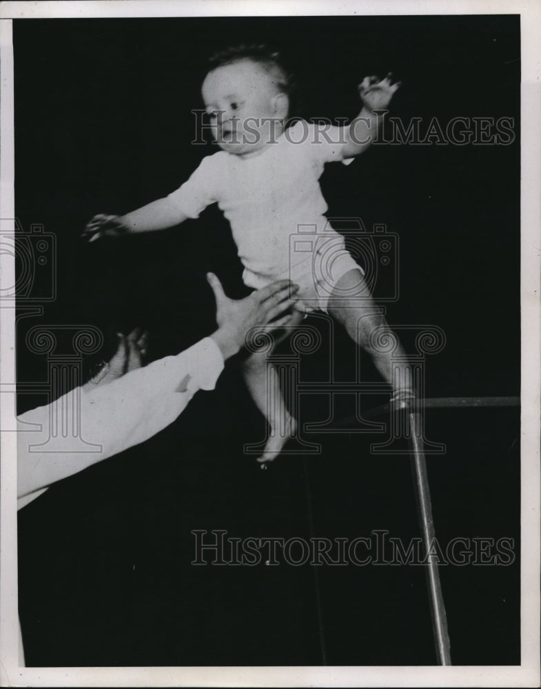 1938 Press Photo Baby Being Throw in the Air