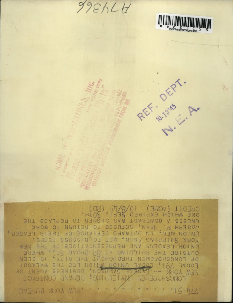 1945 Press Photo Eugene Sampson Business Agent of Local Union.