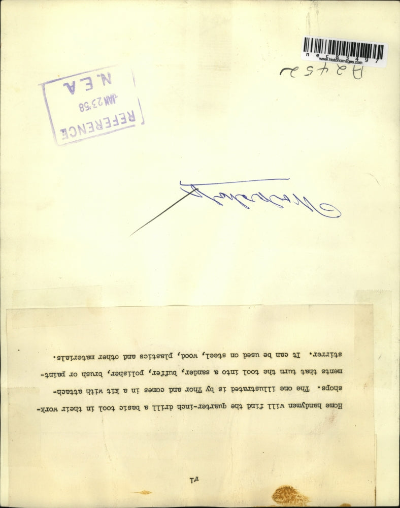 1958 Press Photo Quarter inch drill made by Thor