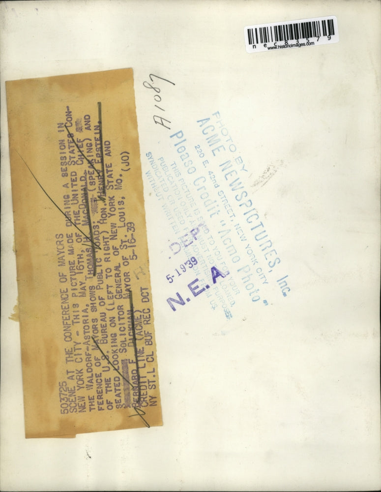 1939 Press Photo Mayors Thomas MacDonald, Bernard Dickman & Hon. Henry Epstein