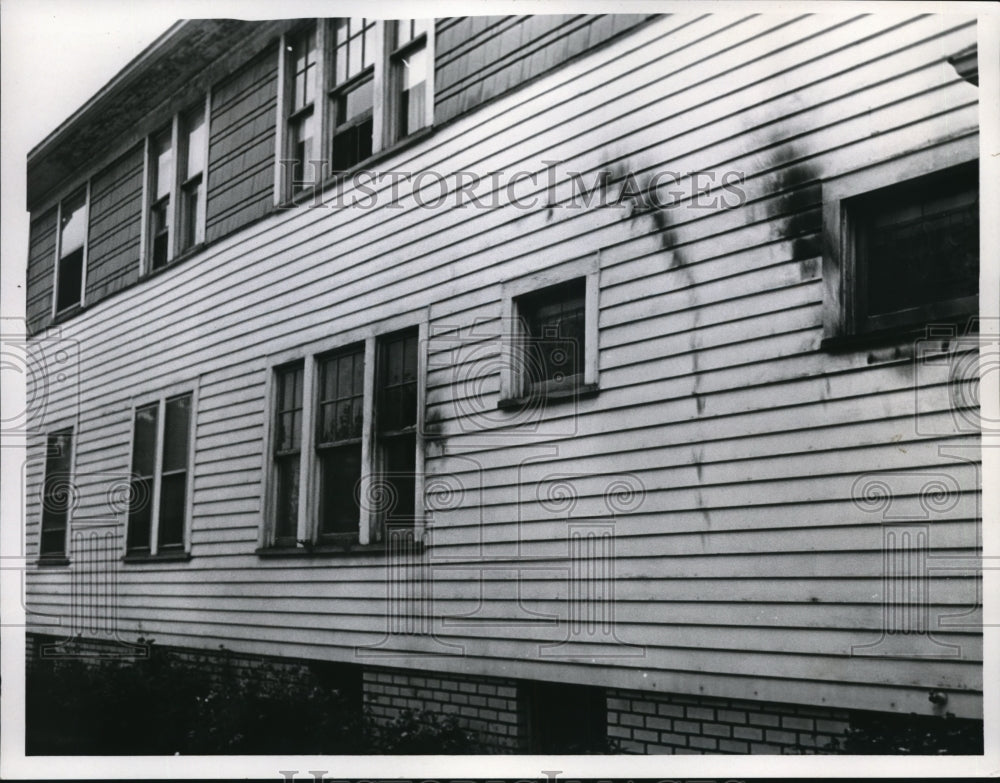 1967 Press Photo Fire Bomb Damages home of Mrs. Jessie Flowers