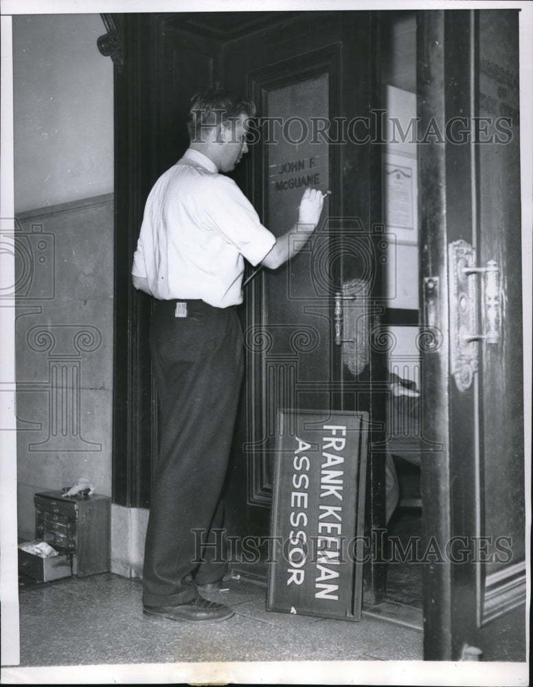 1958 Press Photo Chicago Cook County Assessor John F McGuane