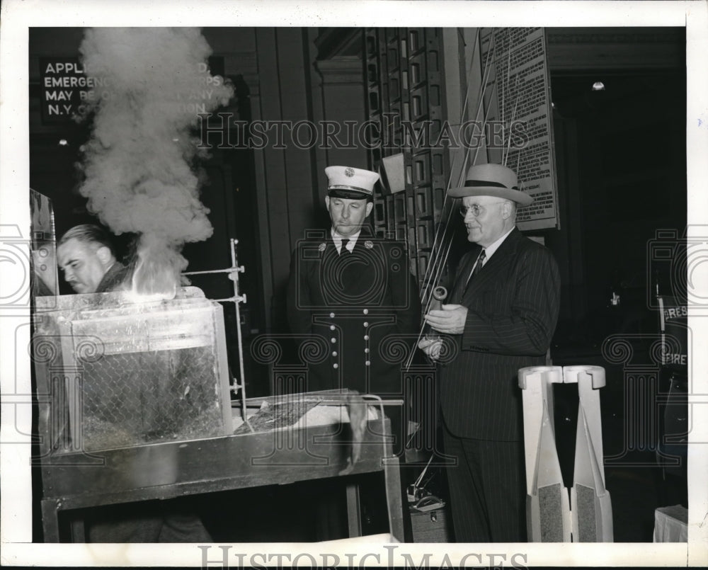 1941 Press Photo Chief NYFD John J McCarthy & Comm. Patrick Walsh