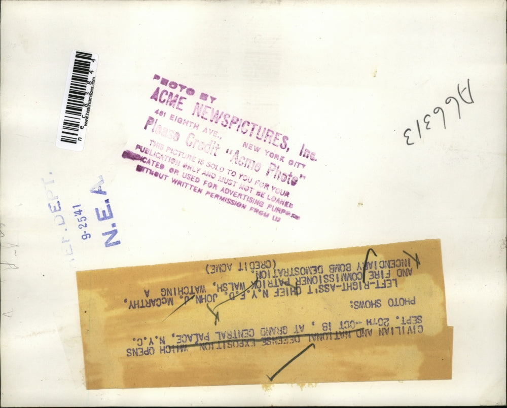 1941 Press Photo Chief NYFD John J McCarthy & Comm. Patrick Walsh