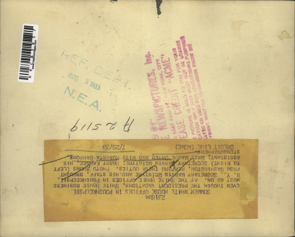 1933 Press Photo Summer White House Office in Poughkeepsie New York.