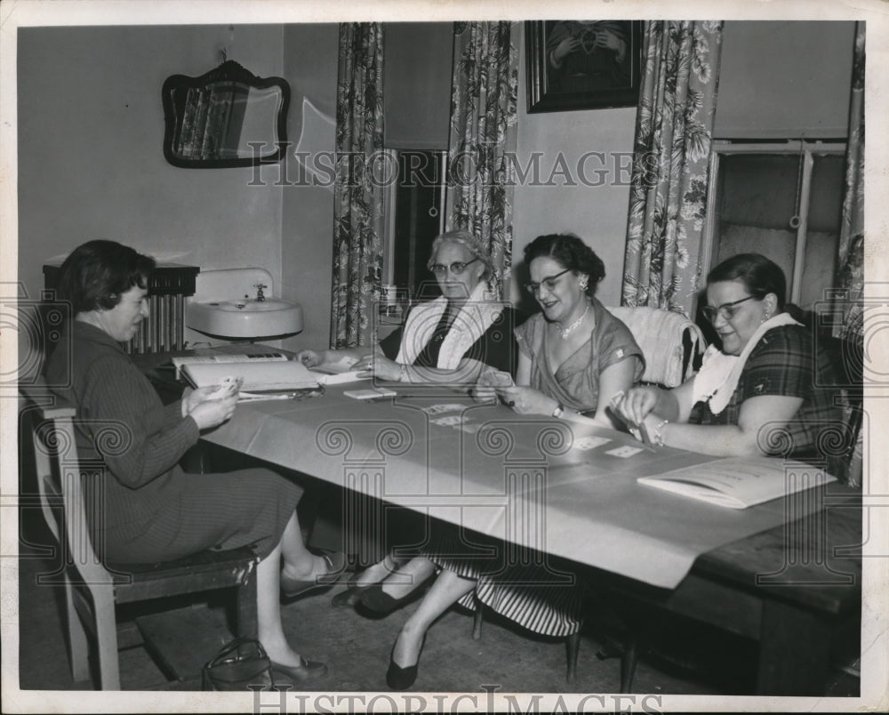 1956 Press Photo Mrs. Ralph Borkin, Mary Joyce, Evelyn Schetterer M. Klesch