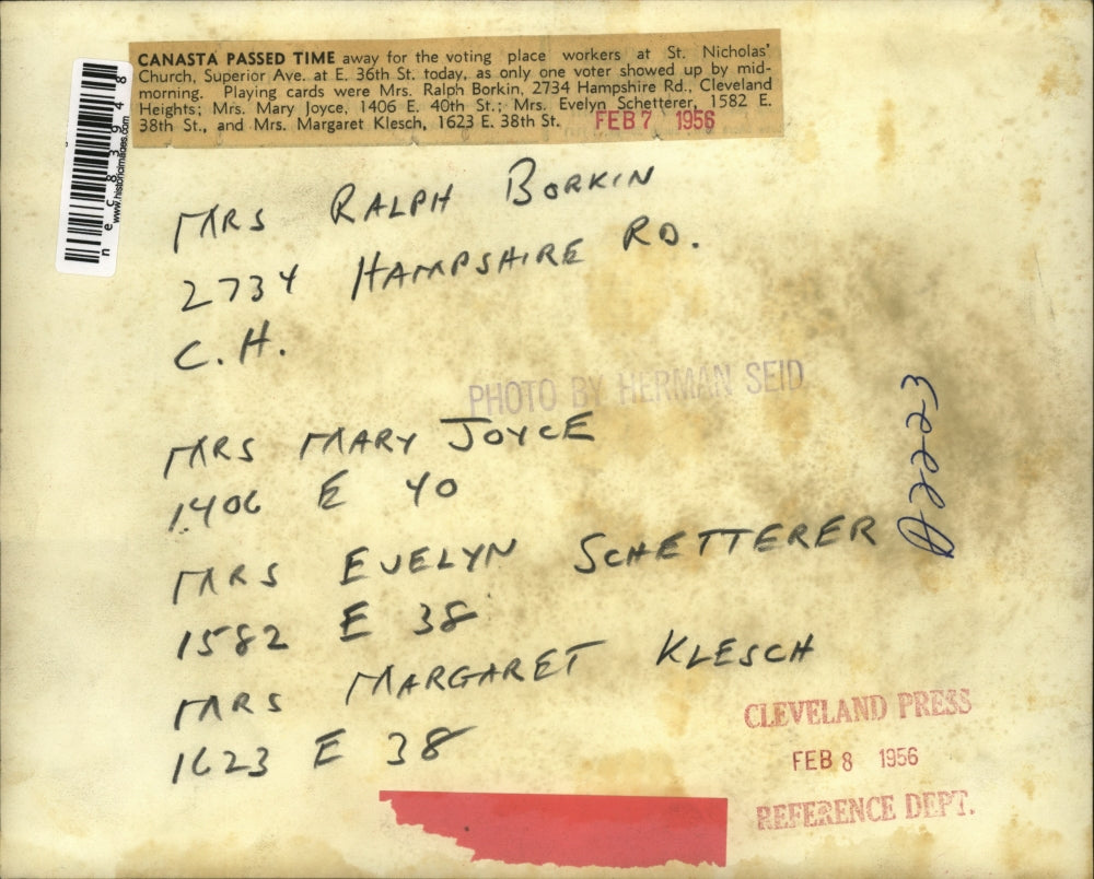 1956 Press Photo Mrs. Ralph Borkin, Mary Joyce, Evelyn Schetterer M. Klesch