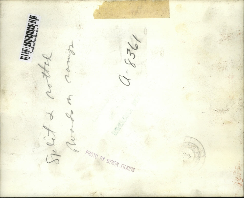 Press Photo Split & rotted boards at a camp need repair & replacement