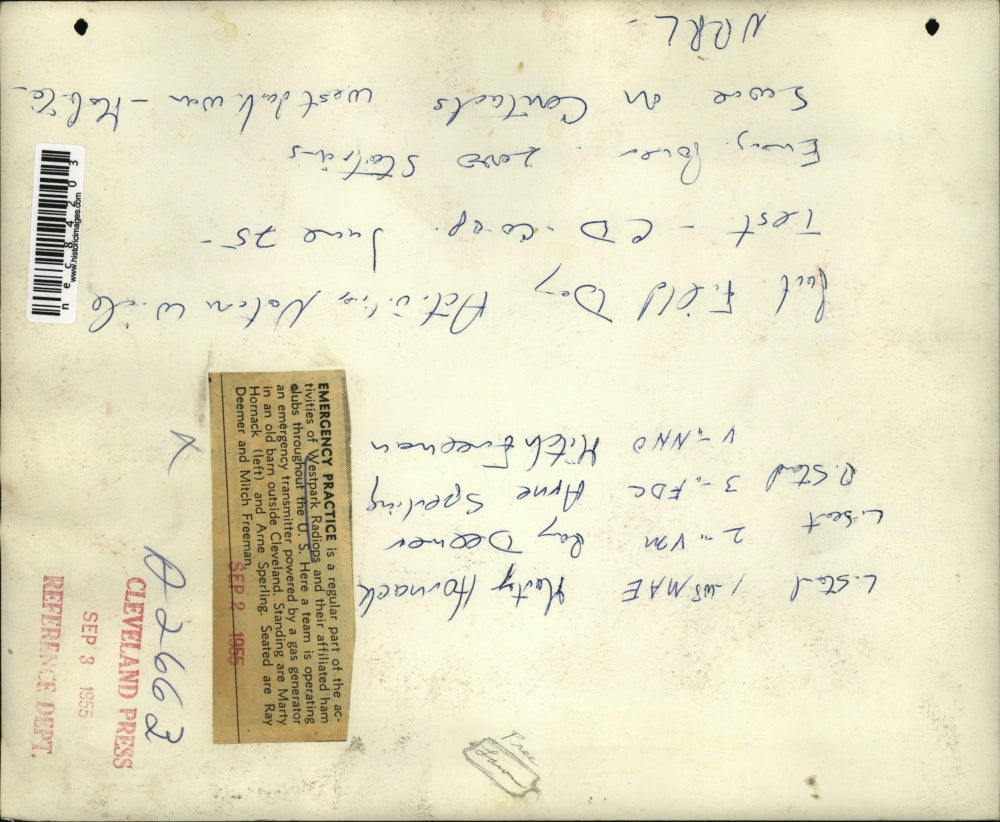 1955 Press Photo Westpark Radiops Club M Hornack, M Freeman