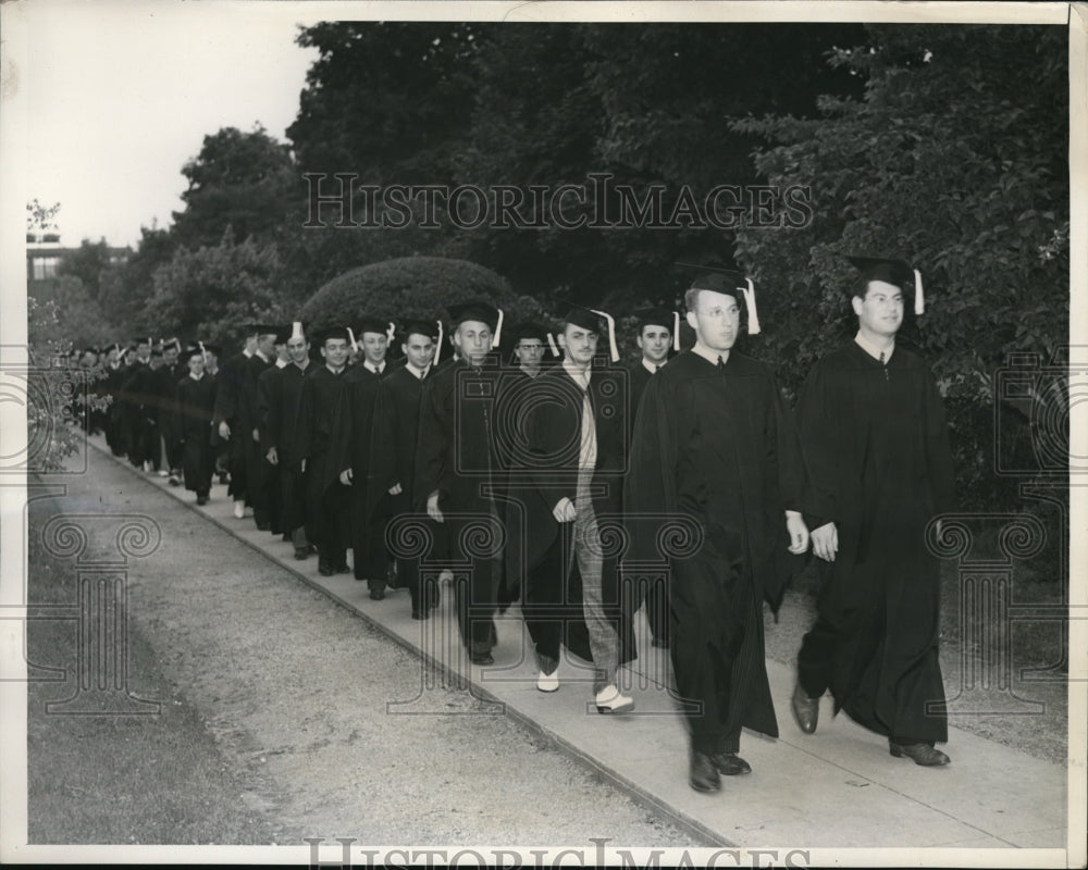 1937 Press Photo Academic graduation procession at NY University