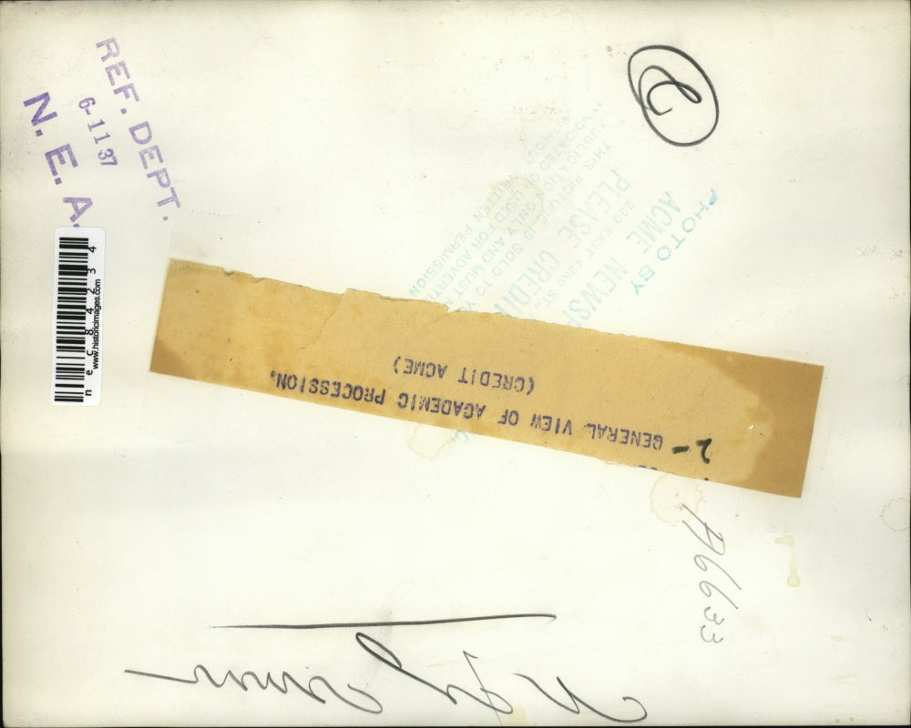 1937 Press Photo Academic graduation procession at NY University