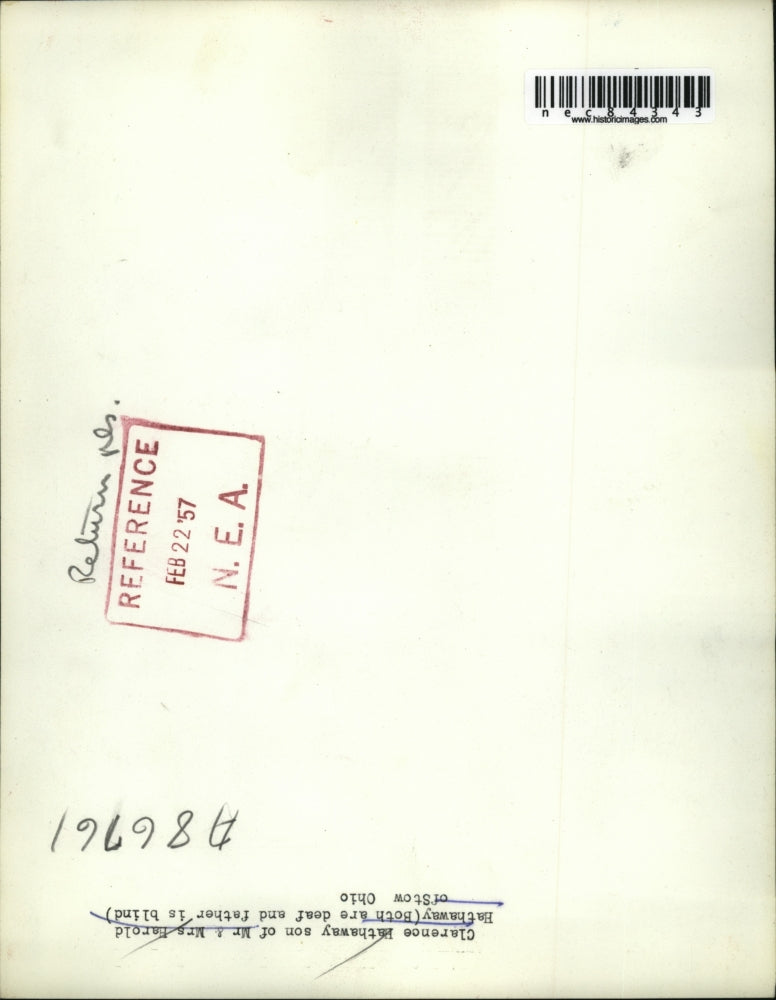 1957 Press Photo Clarence Hathaway of Stow Ohio, parents are both deaf