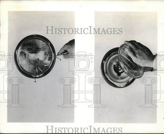 1939 Press Photo Auto headlights with sealed beam unit- Historic Images