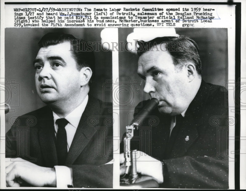 Load image into Gallery viewer, 1959 Press Photo Wash DC Senate Labor Rackets CommRolland McMaster
