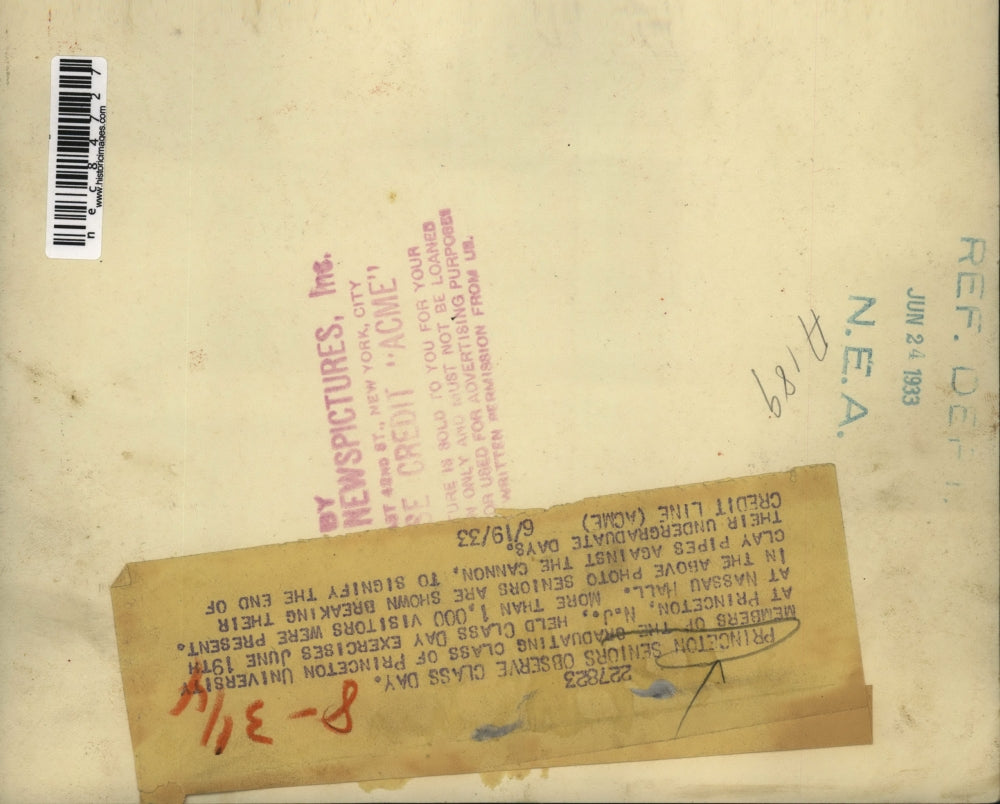 1933 Press Photo Princeton Srs observe class day in NJ for commencement