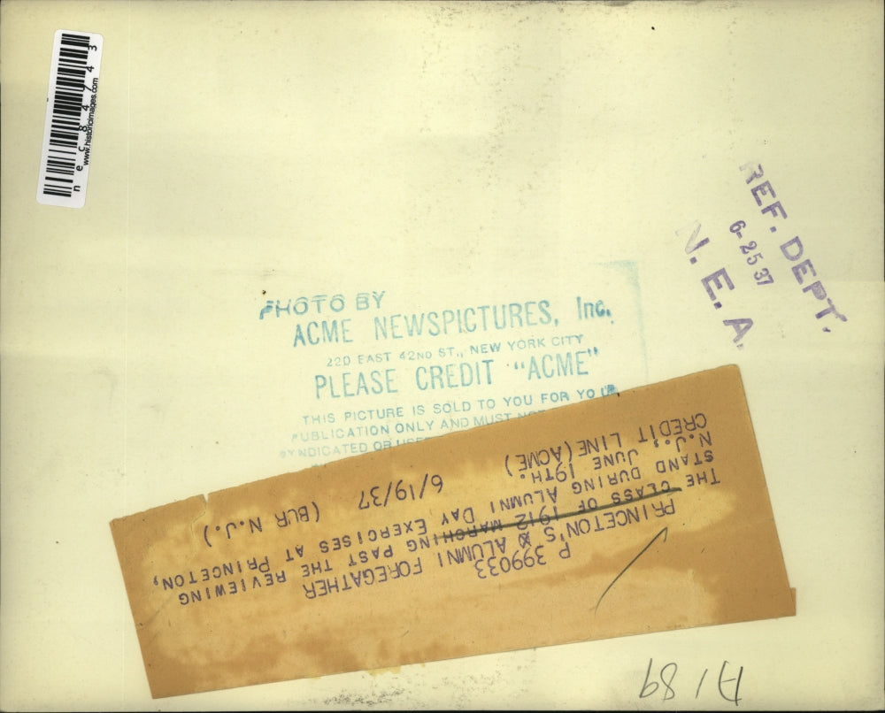 1937 Press Photo Princetons Alumni Foregather Alumni Day Excercises