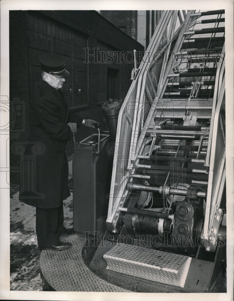 Load image into Gallery viewer, 1948 Press Photo NYC fireman Arthur J Jones of apparatus division
