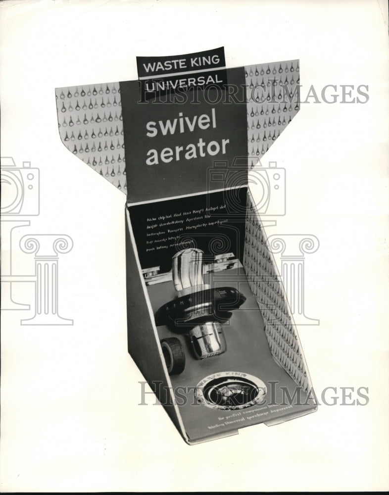 Load image into Gallery viewer, 1962 Press Photo Waste King Corp new swivel aerator for kitchen disposals
