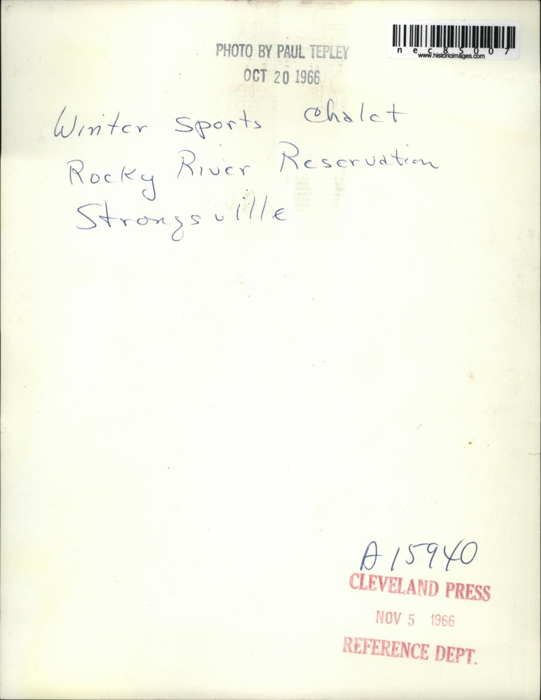 1966 Press Photo Winter Sports Chalet Rocky River Reservation Strongsville
