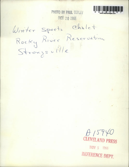 1966 Press Photo Winter Sports Chalet Rocky River Reservation Strongsville