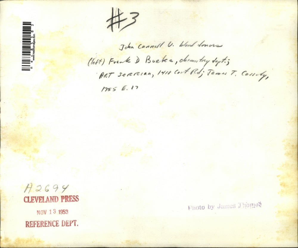 1953 Press Photo Frank Burke, Art SerrianmJames Condry in Cleveland