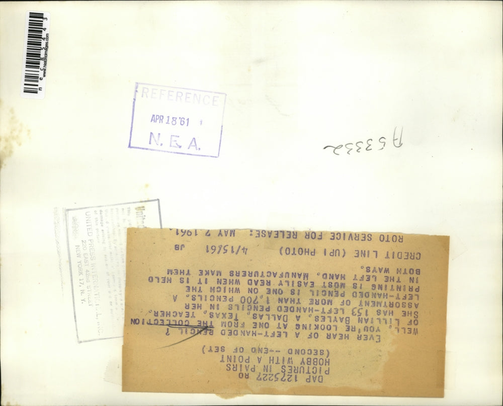 1961 Press Photo Pencil in collection of Lillian Bayles in Dallas, Tex