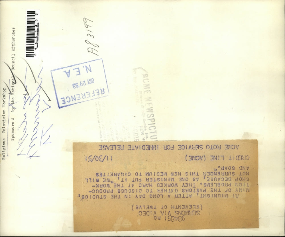 1951 Press Photo Costume at a worshop for TV for religious show