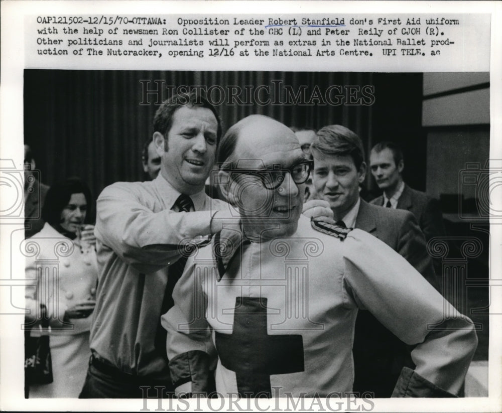 1970 Press Photo Ottowa Canada Opposition leader Robert Stanfield & R Collister