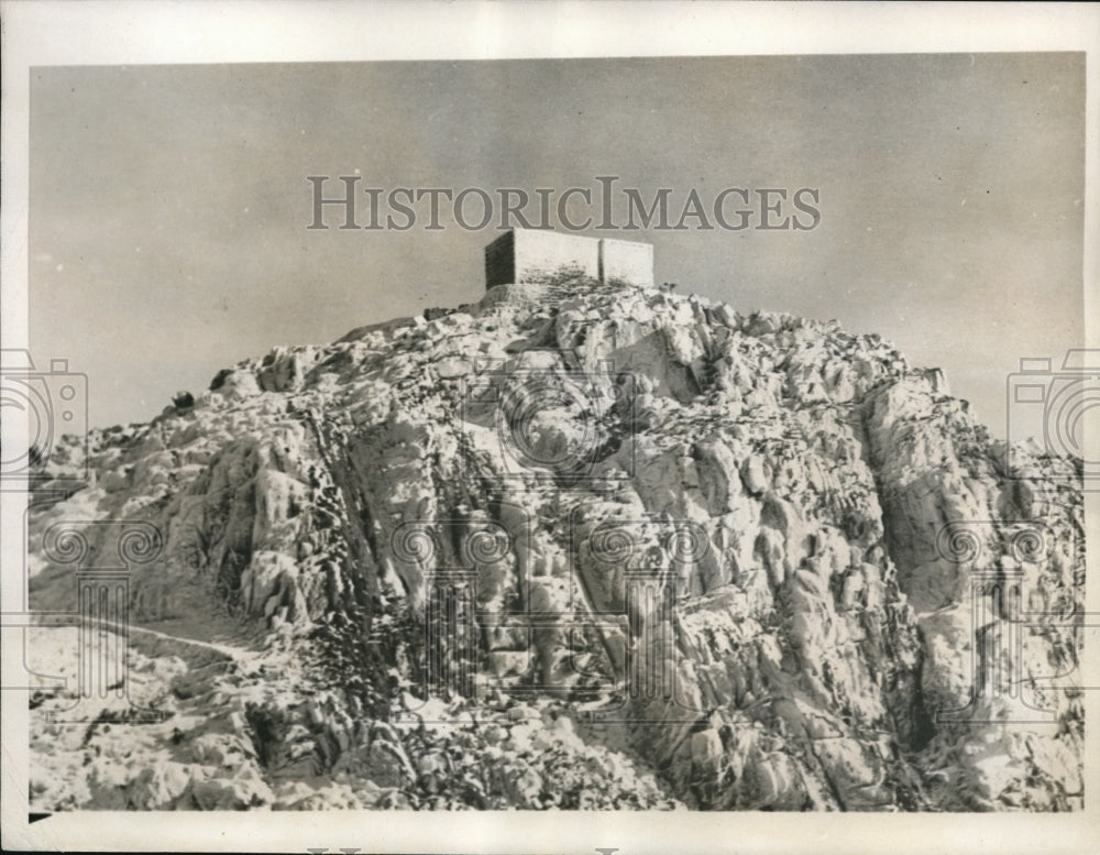1938 Press Photo Smithsonian Observatory on Mt Sinai at head of Red Sea