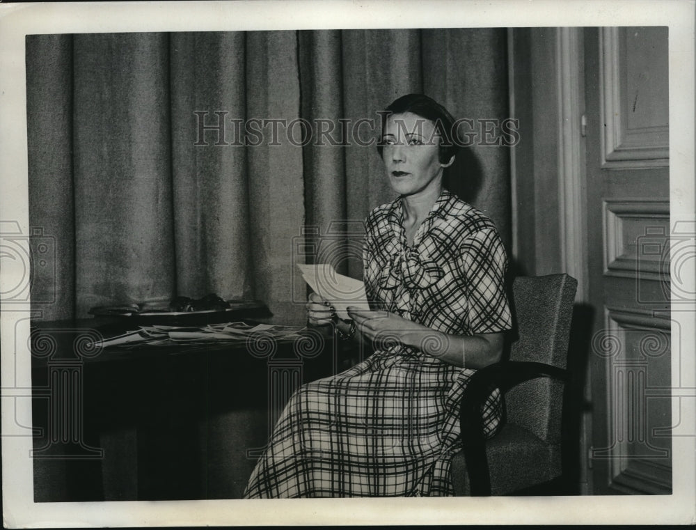 1933 Press Photo Viscountess d'Andurain in Paris France