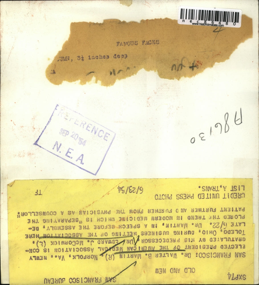 1954 Press Photo Dr Walter B Martin Dr Edward J McCormick American Medical Assoc